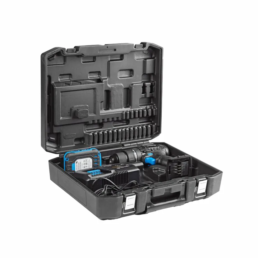 Slika proizvoda: AKU UDARNA BUŠILICA 50 Nm 18V + BATERIJA 2.0Ah 18V + PUNJAČ 4A 18V + BMC HOGERT HT2E245-B12PD