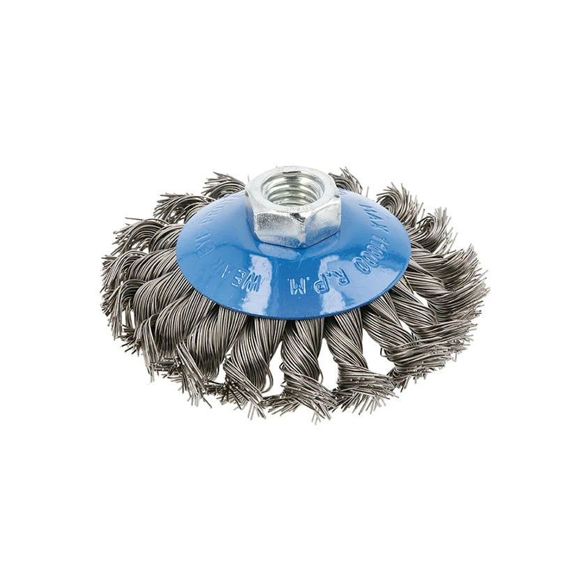 Slika proizvoda: ČETKA OKRUGLA ZA BRUSILICU M14 100 MM ČELIK 0,05MM HOGERT HT7D724