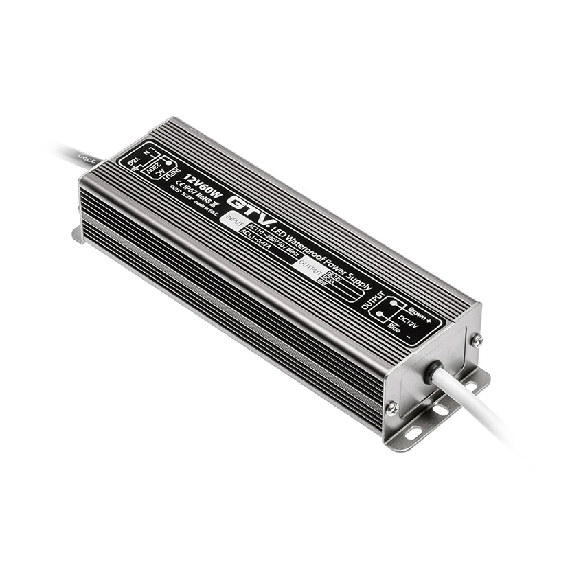 Slika proizvoda: LED NAPAJANJE ALU 60W 110-260V. 12VDC IP67 GTV LED LD-WZA60W-NW
