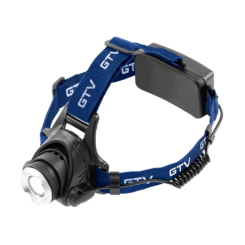 Slika proizvoda: LED headlamp 6W, 2 level of illumiNAtion, 3xAAA 1,5V, 350 lm, 6400K, IP44 black GTV LED LT-LC6WT3-60