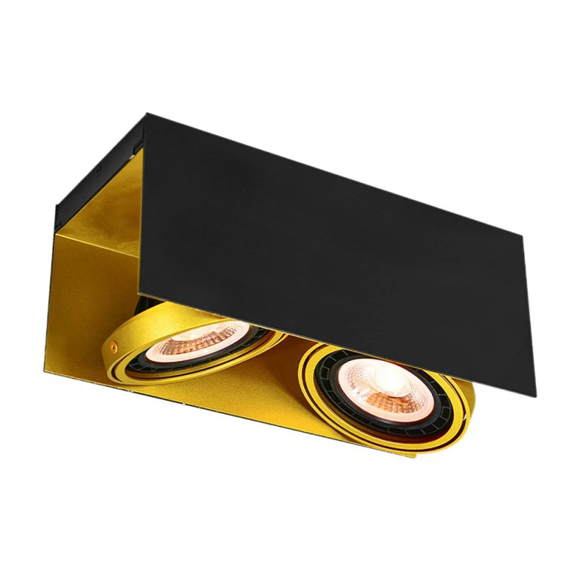 Slika proizvoda: PLAFONSKA LAMPA VERSO 2*GU10 ES111 CRNA/ZLATNA GTV LED OS-VERSO2-11-DEC