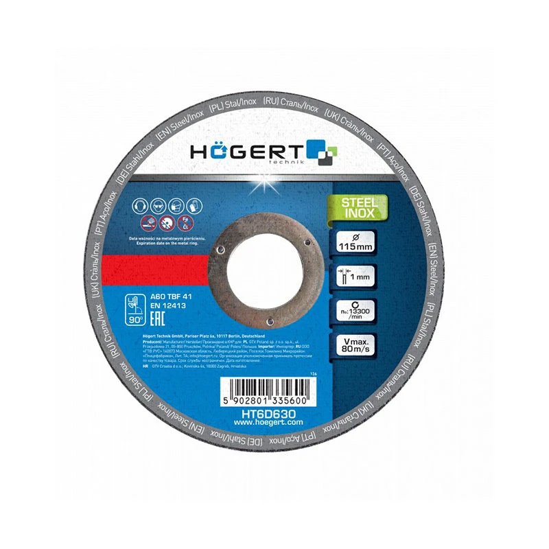 Slika proizvoda: REZNA PLOČA  ZA METAL/INOX 180 MM 1,6 MM ECO HOGERT HT6D633