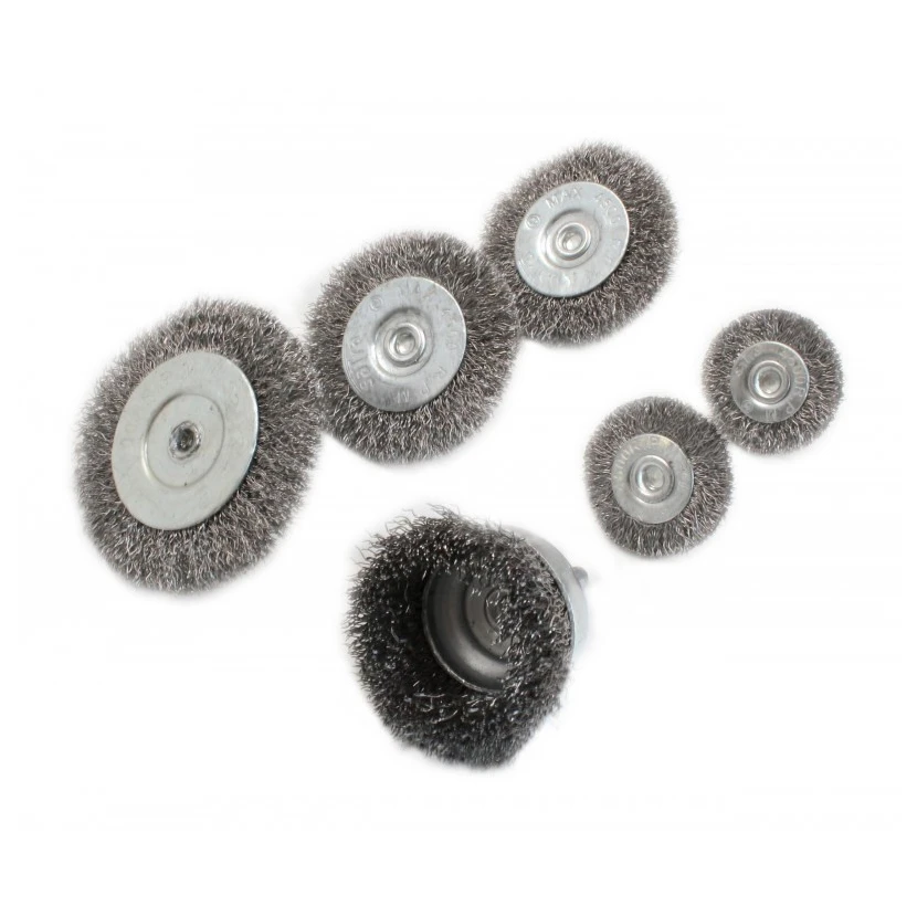 Slika proizvoda: SET ŽIČANE ČETKE 6 KOMADA,37,50,62,75MM,ČELIK HOGERT HT7D744