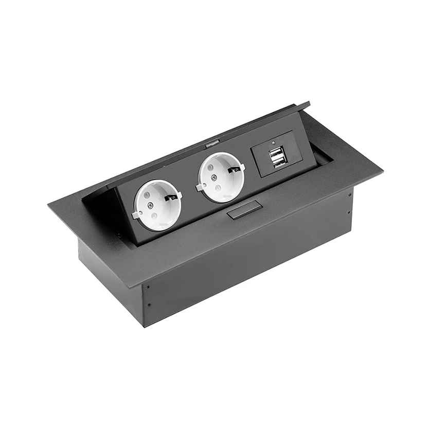 Slika proizvoda: UTIČNICA UGRADNA 3*KONEKTOR, 2*USB  BEZ KABELA BELA GTV LED AE-PBU02GS-20