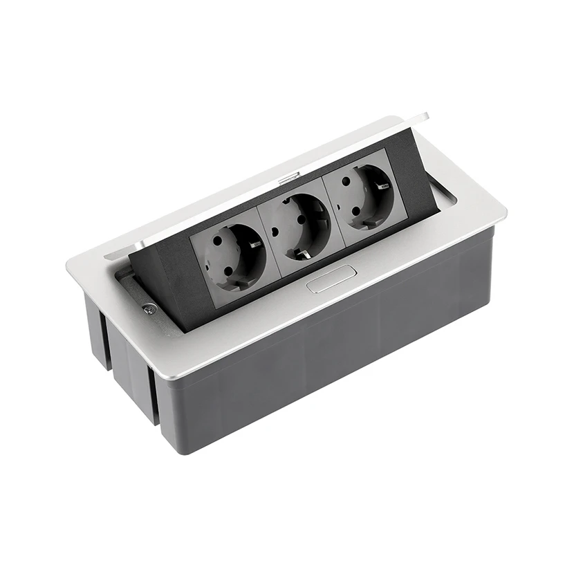 Slika proizvoda: UTIČNICA UGRADNA SOFT 3*KONEKTOR 1.5M ALU GTV LED AE-PBSC3GS-53
